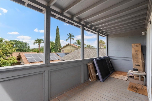 view of unfurnished sunroom
