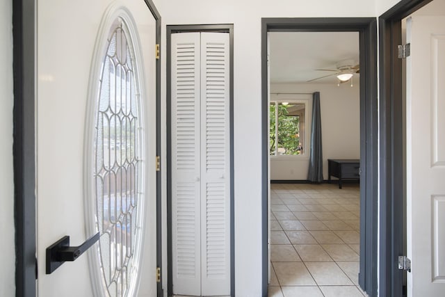 7 Kaiau Pl Unit 6, Kihei, HI 96753 - foyer entrance with light tile patterned floors and ceiling fan