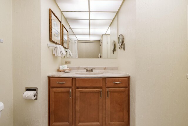 bathroom with toilet and vanity