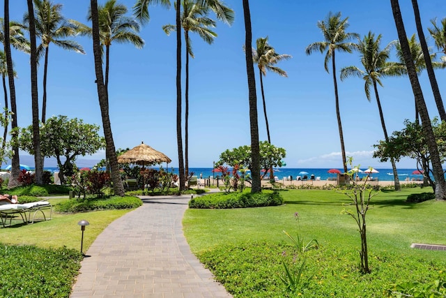 50 Nohea Kai Dr Unit 2-1106, Lahaina, HI 96761 - surrounding community with a water view and a yard