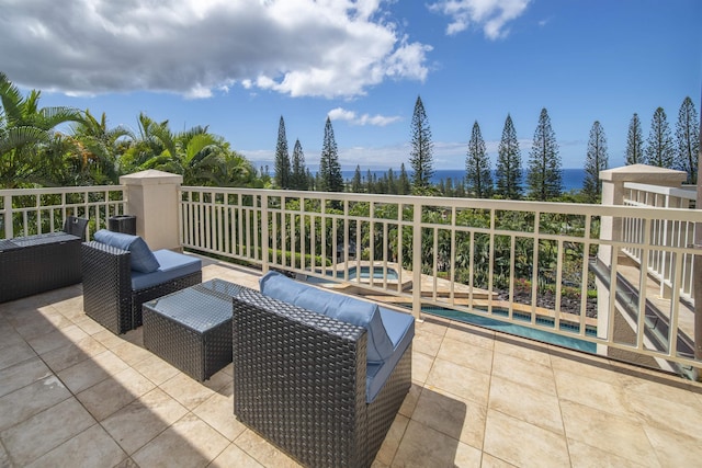 view of patio featuring a fenced in pool