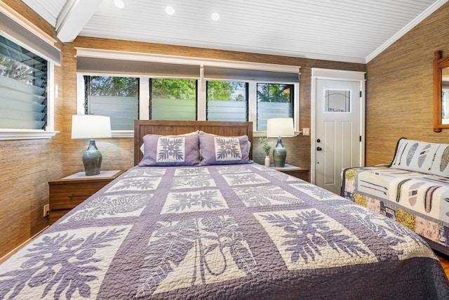 bedroom featuring crown molding