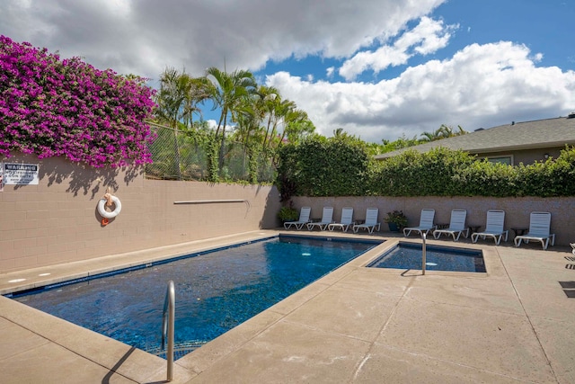 view of pool featuring a patio area