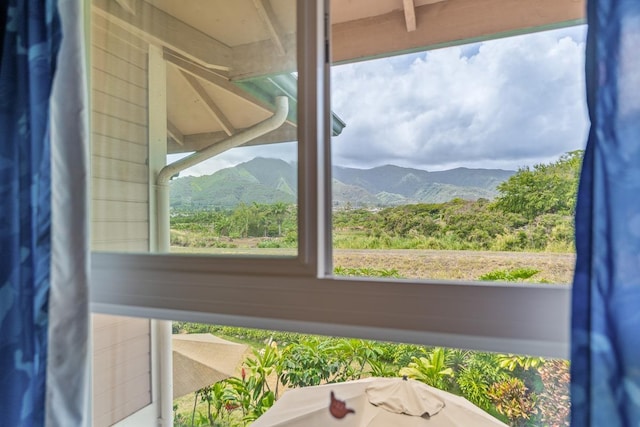 room details with a mountain view
