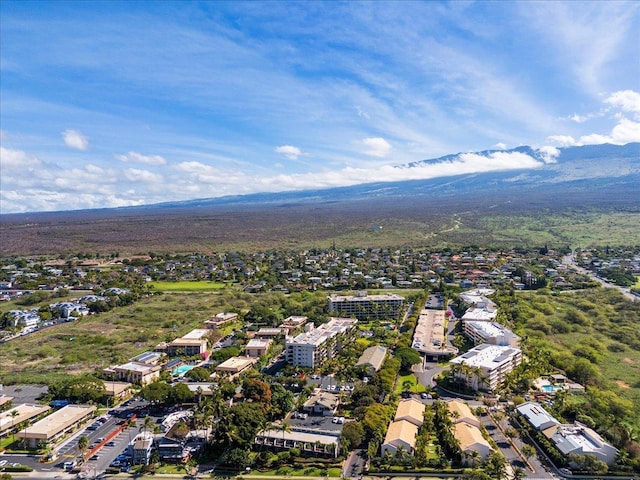 bird's eye view featuring a mountain view