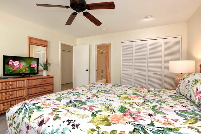 bedroom featuring ceiling fan