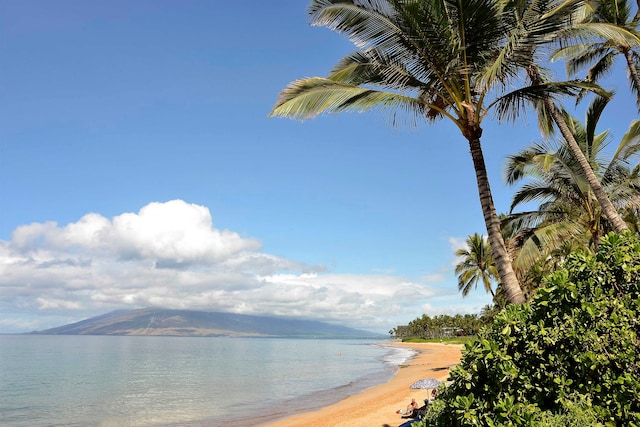 water view with a mountain view