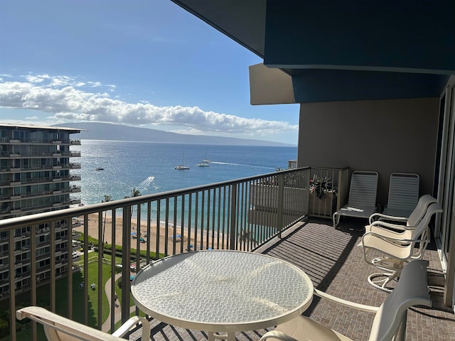 balcony with a water view