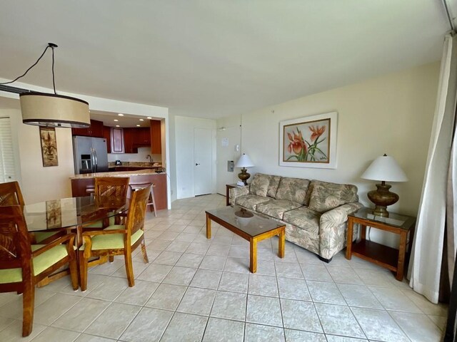 living room featuring sink