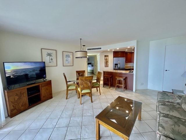 view of tiled living room