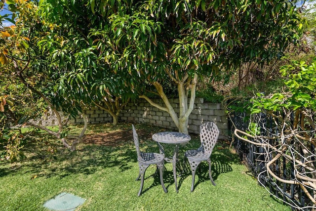 view of yard with fence