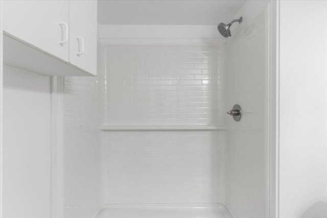 interior space with tiled shower