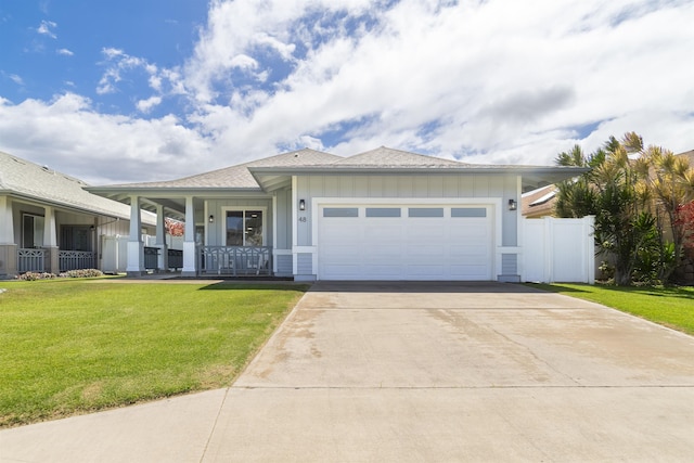 view of front of house with board and batten siding, concrete driveway, an attached garage, and roof with shingles