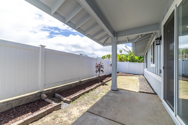 view of patio with a fenced backyard