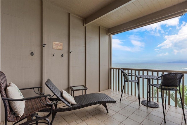 balcony with a water view