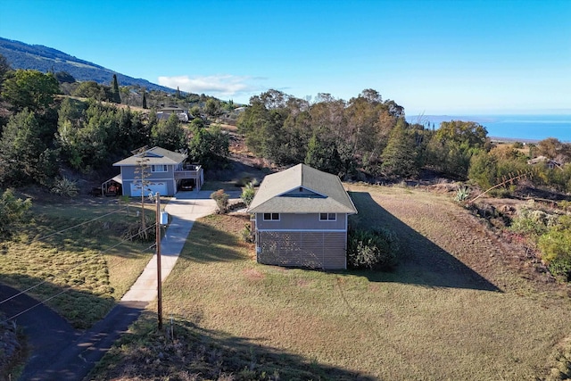 bird's eye view featuring a mountain view