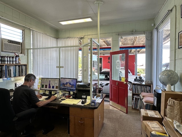 office featuring cooling unit and plenty of natural light