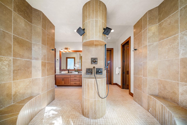 bathroom featuring vanity and tile patterned floors