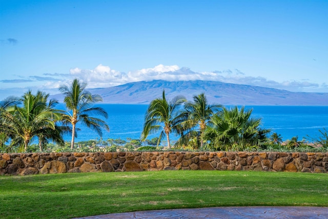 property view of water featuring a mountain view