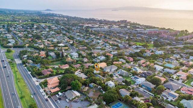 aerial view with a residential view