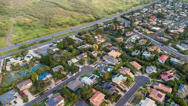 aerial view with a residential view