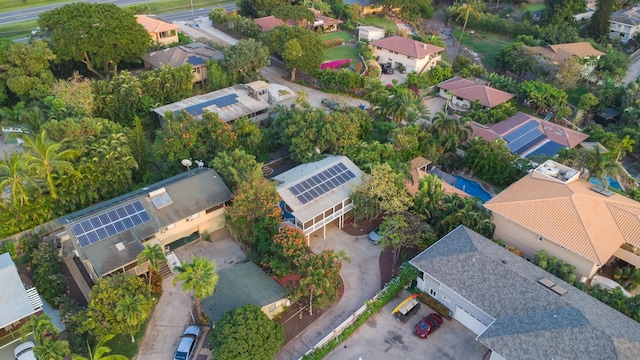 aerial view with a residential view