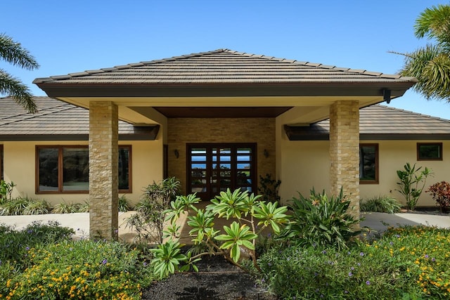 view of front of property with french doors