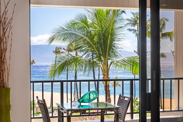 balcony with a water view