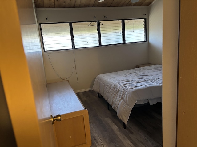 1000 Kam V Hwy Unit 320B, Kaunakakai, HI 96748 - bedroom featuring dark wood-style flooring and wooden ceiling