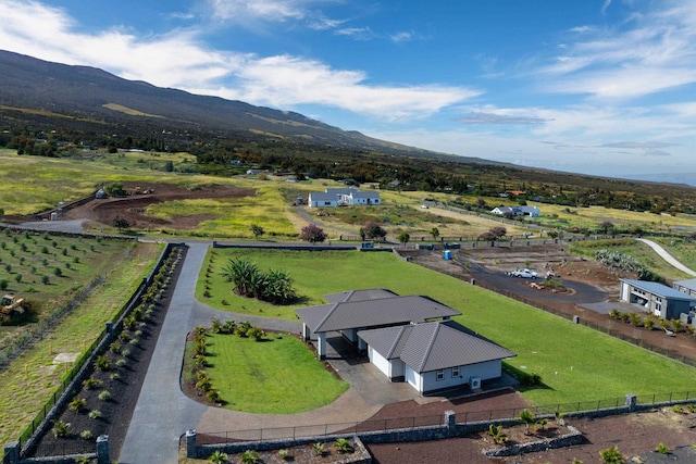 bird's eye view with a mountain view