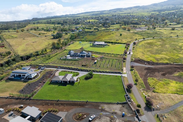 aerial view with a rural view