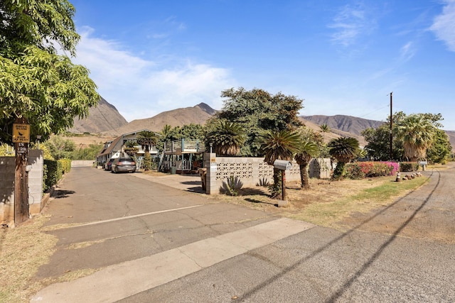 view of road featuring a mountain view