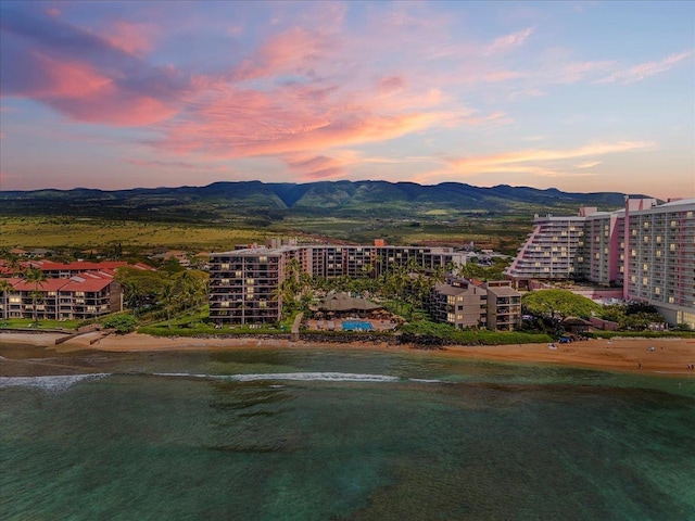 3445 Lower Honoapiilani Rd Unit 204, Lahaina, HI 96761 - aerial view at dusk of a water and mountain view