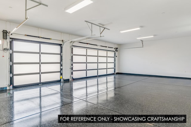garage with baseboards