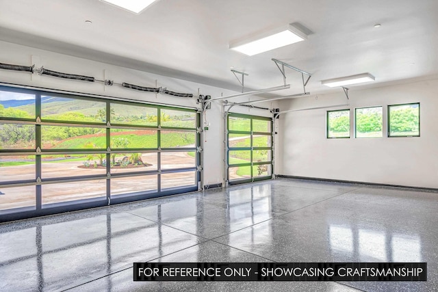 garage with baseboards