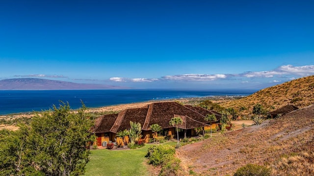 exterior space featuring a water view