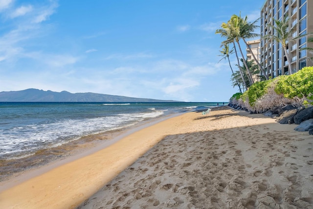 110 Kaanapali Shores Pl Unit 109, Lahaina, HI 96761 - water view featuring nearby beach and a mountain backdrop
