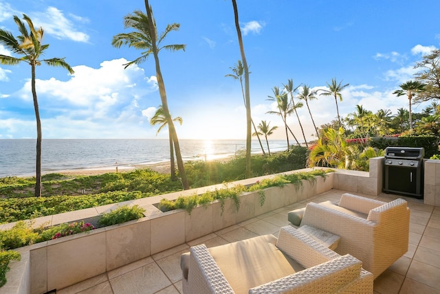 2274 S Kihei Rd, Kihei, HI 96753 - view of patio featuring view of water and beach and area for grilling