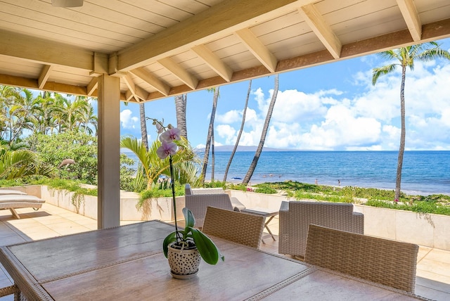 2274 S Kihei Rd, Kihei, HI 96753 - view of patio / terrace with view of water and beach