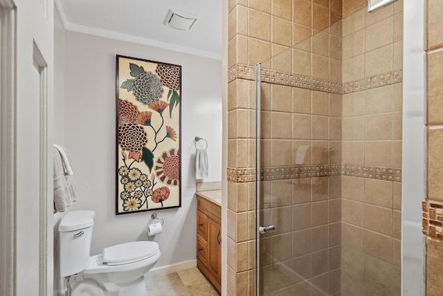 2274 S Kihei Rd, Kihei, HI 96753 - bathroom featuring a stall shower, vanity, and crown molding