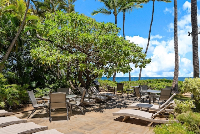 2274 S Kihei Rd, Kihei, HI 96753 - view of patio with outdoor dining area and a water view