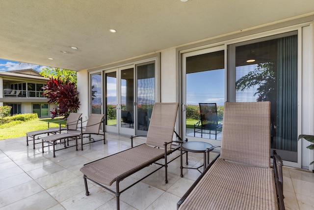 view of patio / terrace featuring french doors