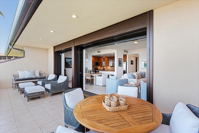 view of patio featuring an outdoor living space