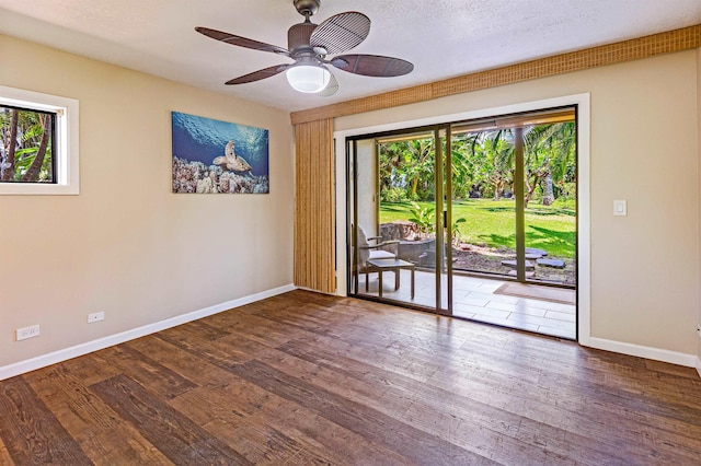 3788 Lower Honoapiilani Rd Unit D101, Lahaina, HI 96761 - empty room featuring wood finished floors and ceiling fan