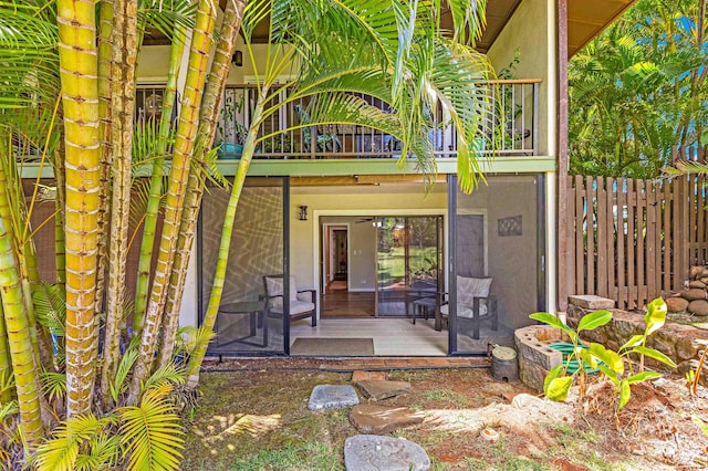 3788 Lower Honoapiilani Rd Unit D101, Lahaina, HI 96761 - view of exterior entry with a balcony and stucco siding