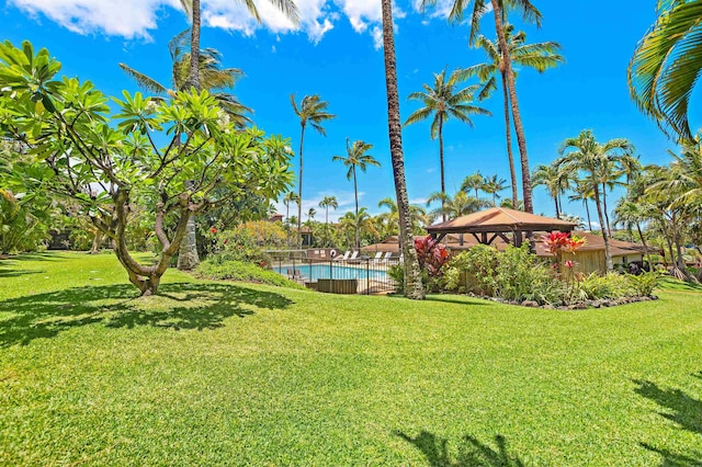 3788 Lower Honoapiilani Rd Unit D101, Lahaina, HI 96761 - view of yard featuring a gazebo and an outdoor pool