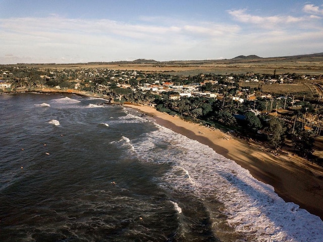 property view of water featuring a beach view