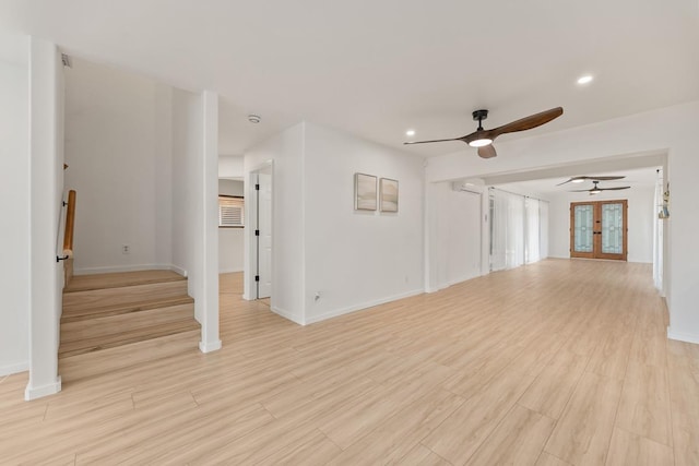 1395 Hiahia St, Wailuku, HI 96793 - spare room featuring ceiling fan, baseboards, light wood-style floors, and recessed lighting