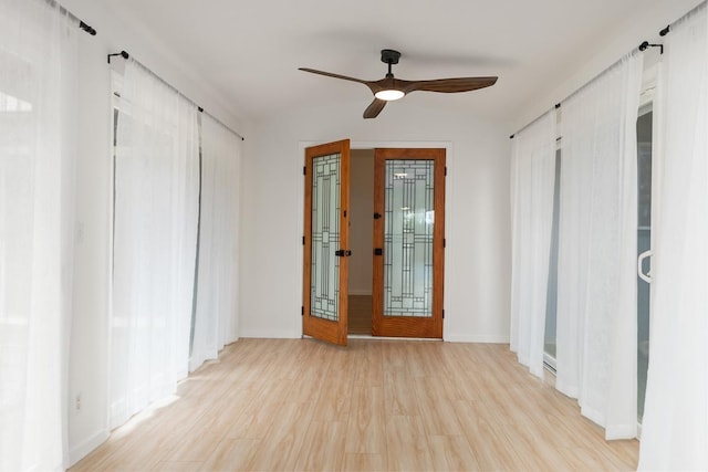 1395 Hiahia St, Wailuku, HI 96793 - entrance foyer featuring light wood finished floors, baseboards, and ceiling fan