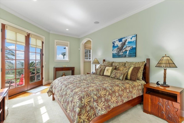 bedroom featuring crown molding
